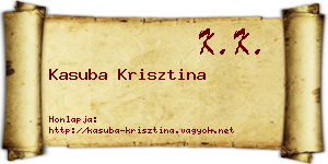 Kasuba Krisztina névjegykártya